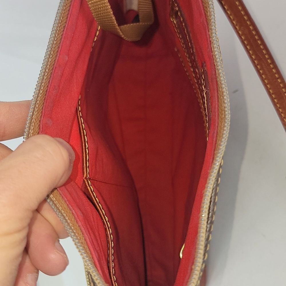 Dooney & Bourke Dark Brown Crossbody with Tan Trim - Picture 11 of 13